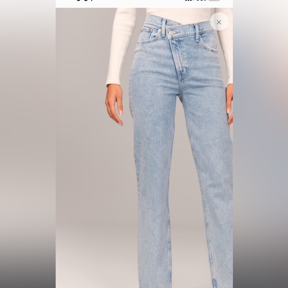 Abercrombie & Fitch high rise 90’s straight crossover light wash - Picture 7 of 8